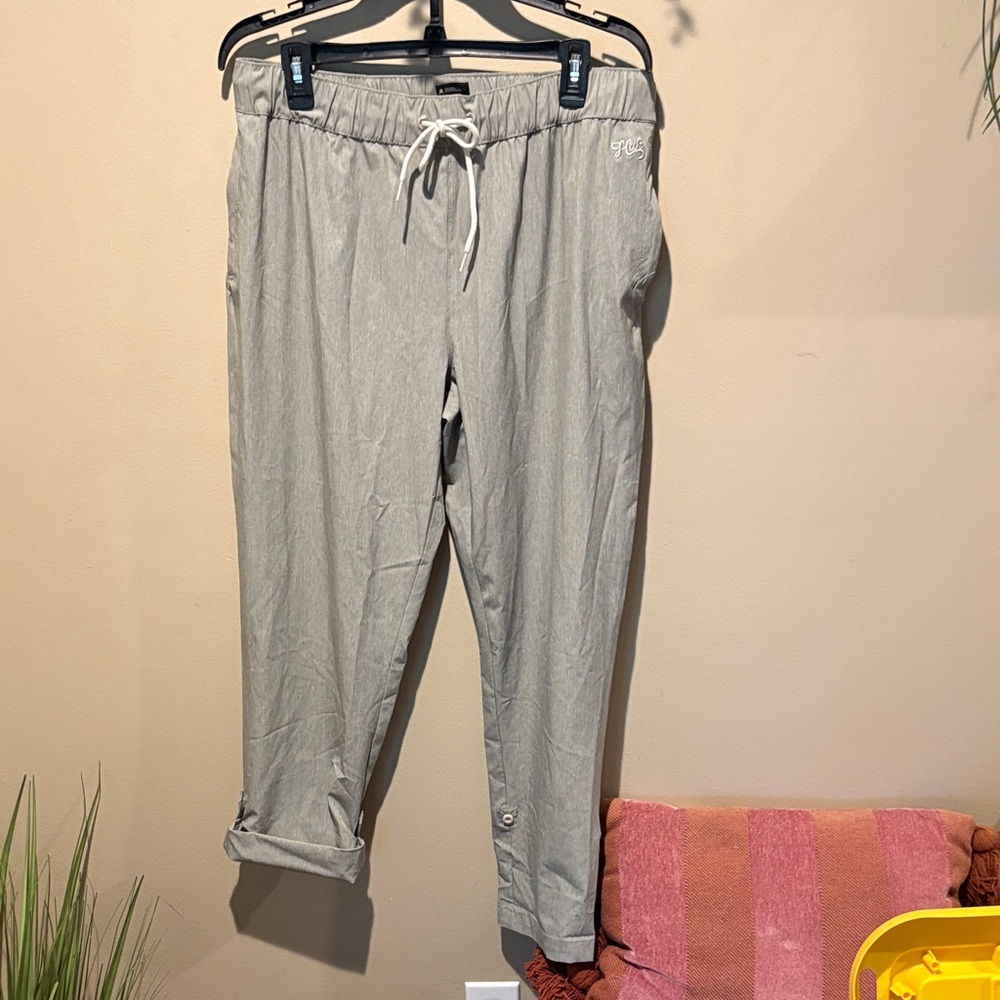 Huk Light Gray unisex Joggers with Drawstring